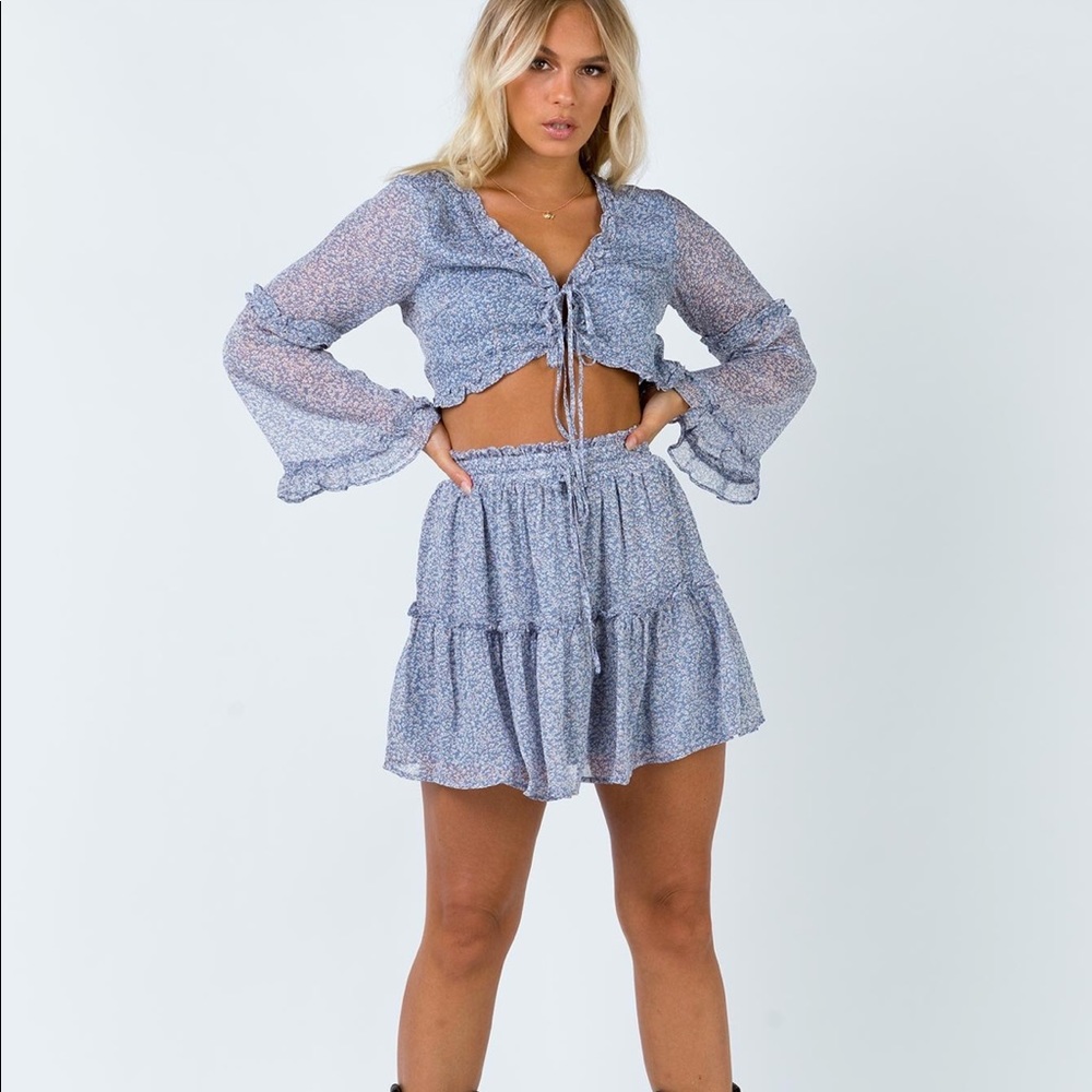 NWT  Blue Caylan Set Two Piece Princess Polly